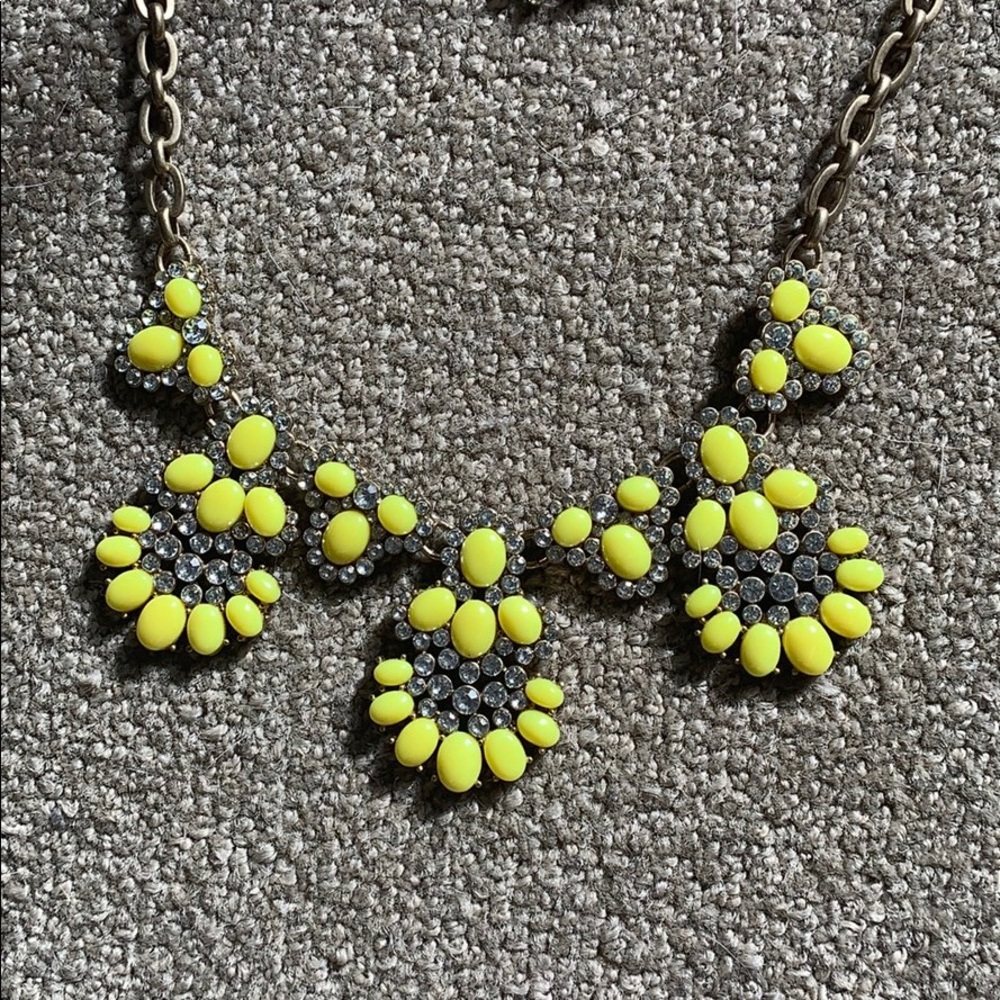 Bright yellow J. Crew statement necklace